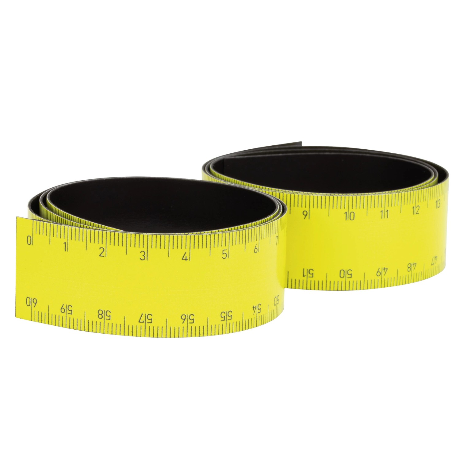 2er Set Sintron Magnetlineal Maßband, 60 cm, gelb mit schwarzer Skala. Praktisch für Werkstatt und Haushalt.