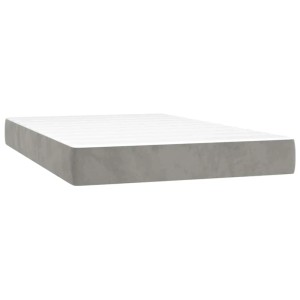 vidaXL Taschenfederkernmatratze Hellgrau 120x220x20 cm Samt 4016612