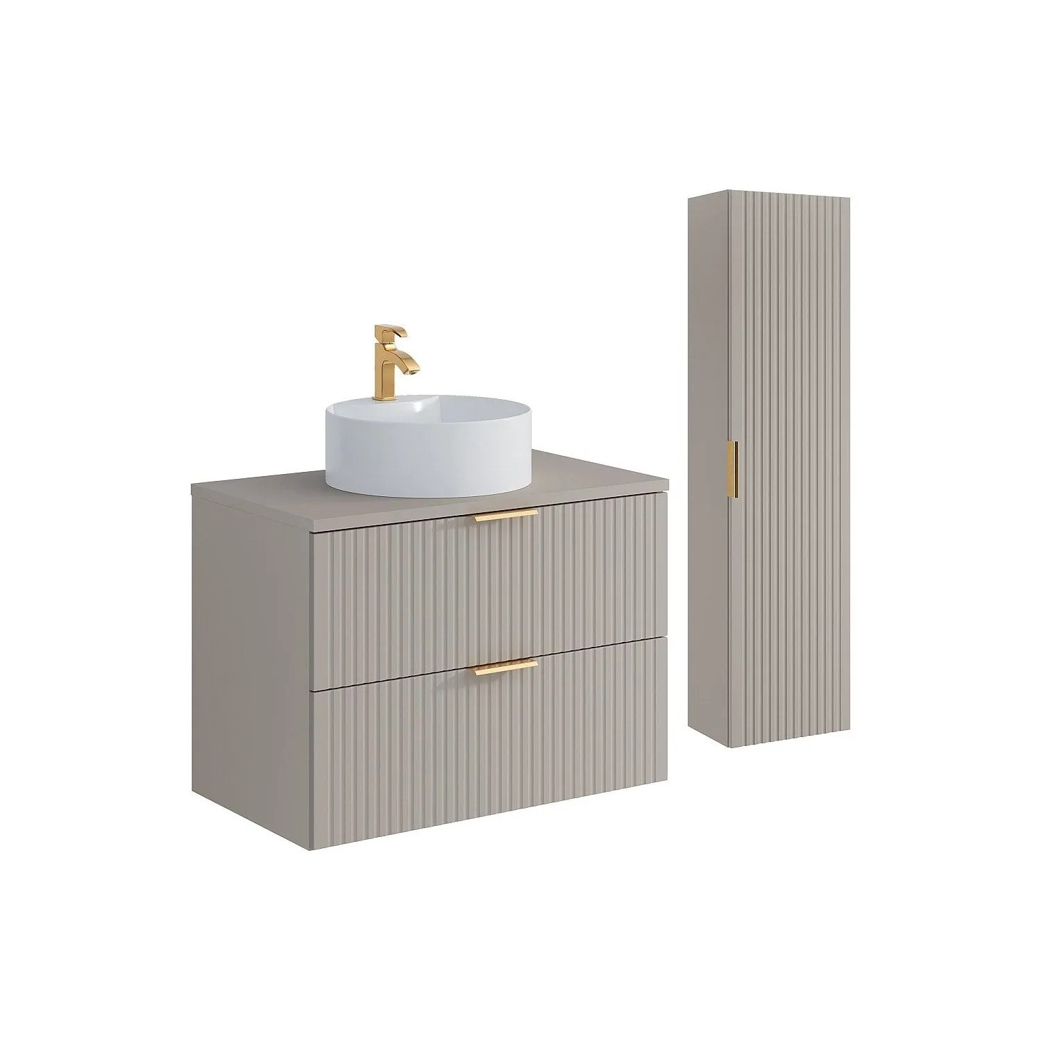 Vente-unique Badmöbel-Set Zevara Beige 80 cm