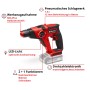 Einhell Akku-Bohrhammer TE-HD 18/12 Li-Solo (ohne Akku). Roter Bohrhammer mit SDS-Plus Aufnahme.