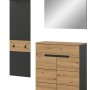 Inn.Furn Garderoben-Set 3-teilig in Eiche und Grau 140 cm Cooper