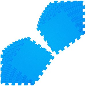 Blaue LittleTom Puzzlematte, 18-teiliges Set für Babys und Kinder, 30x30 cm, ideal als Spielmatte.