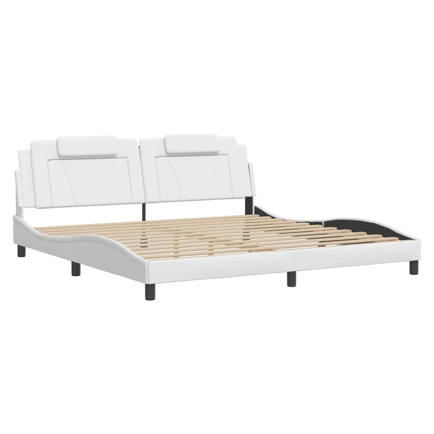 vidaXL Bettgestell Viana mit LED ohne Matratze Weiß 200x200 cm Kunstleder 3 günstig online kaufen