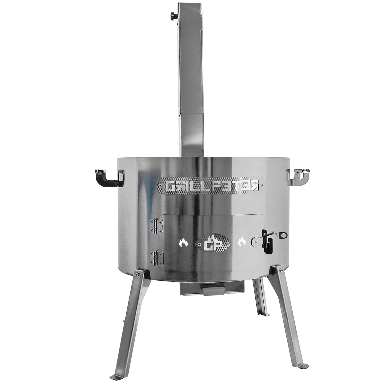 Grillpeter Utschak Timur Ø50 cm Edelstahl 2mm mit Rauchrohr Feuerofen günstig online kaufen