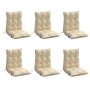 6er-Set vidaXL Niedriglehner-Auflagen, beige, aus Oxford-Gewebe für Gartenstühle.