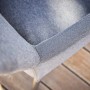 Detailaufnahme Garten-Sessel Pacora Anthrazit mit Polyspun-Bespannung und Aluminium-Gestell.