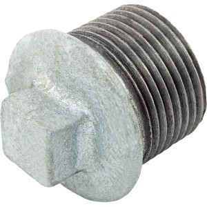 Verzinkter Temperguss Stopfen 26,4 mm (R 3/4) zum Verschließen von Rohrverbindungen.