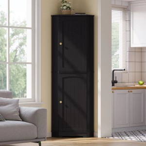 Merax Eckschrank 42x42x166 cm 2 Türen Verstellbare Einlegeböden