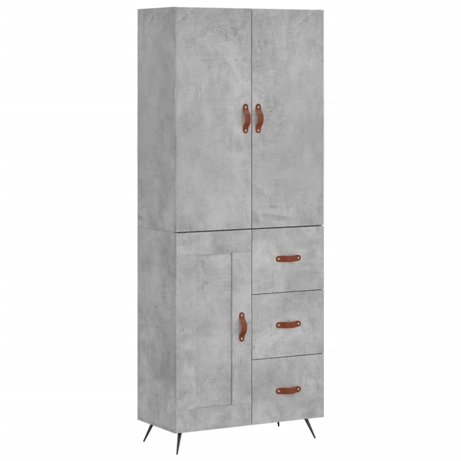 vidaXL Highboard Betongrau 69,5x34x180 cm Holzwerkstoff 3195991 günstig online kaufen