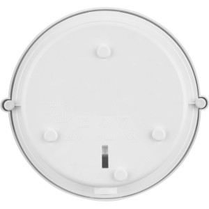 Runde, weiße REV Ritter Kellerlampe aus Kunststoff, 100W, Detailansicht der Rückseite.