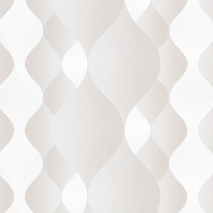 Bricoflor Vliestapete: Weiß-beige Tapete mit Wellenmuster für Wohnräume.