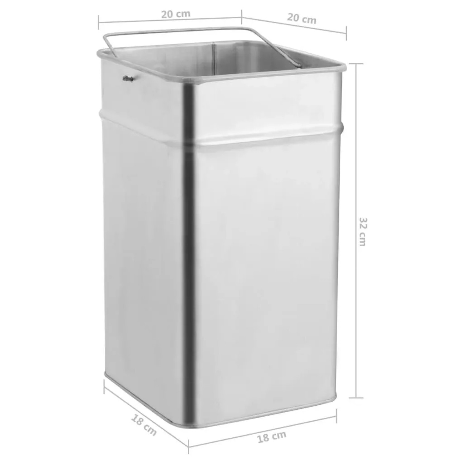 DELUKE Standaschenbecher 36L aus Stahl, schwarz. Mülleimer mit Aschenbecher für den Außenbereich.