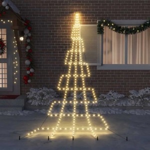 vidaXL LED Weihnachtsbaum mit Erdspießen Warmweiß 500 cm Metall 42018745