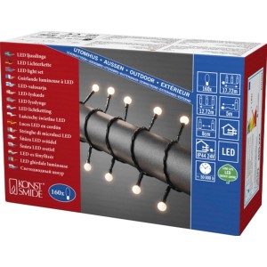 Konstsmide LED Lichterkette Globes, 160 warmweiße LEDs für innen & außen.