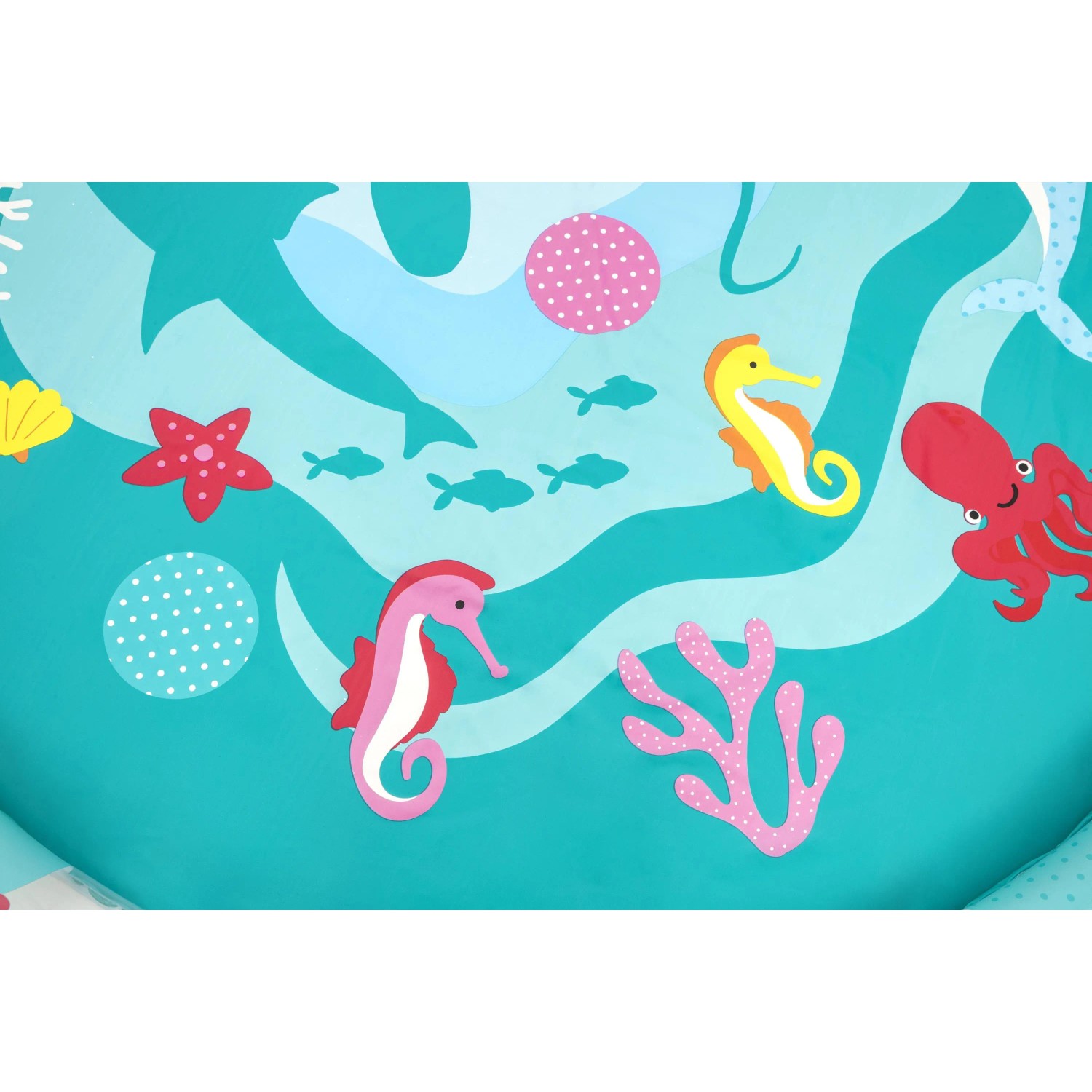 Bestway Wassermatte Underwater Ø 165 cm mit Meeresmotiven für Kinder.