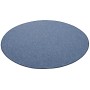 Runder, dunkelblauer Feinschlingen Velour Teppich Strong, 200cm Durchmesser.