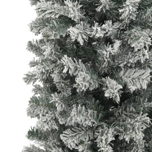 Detailaufnahme: Beschneite vidaXL Weihnachtsgirlande, 240 cm, für festliche Dekoration.