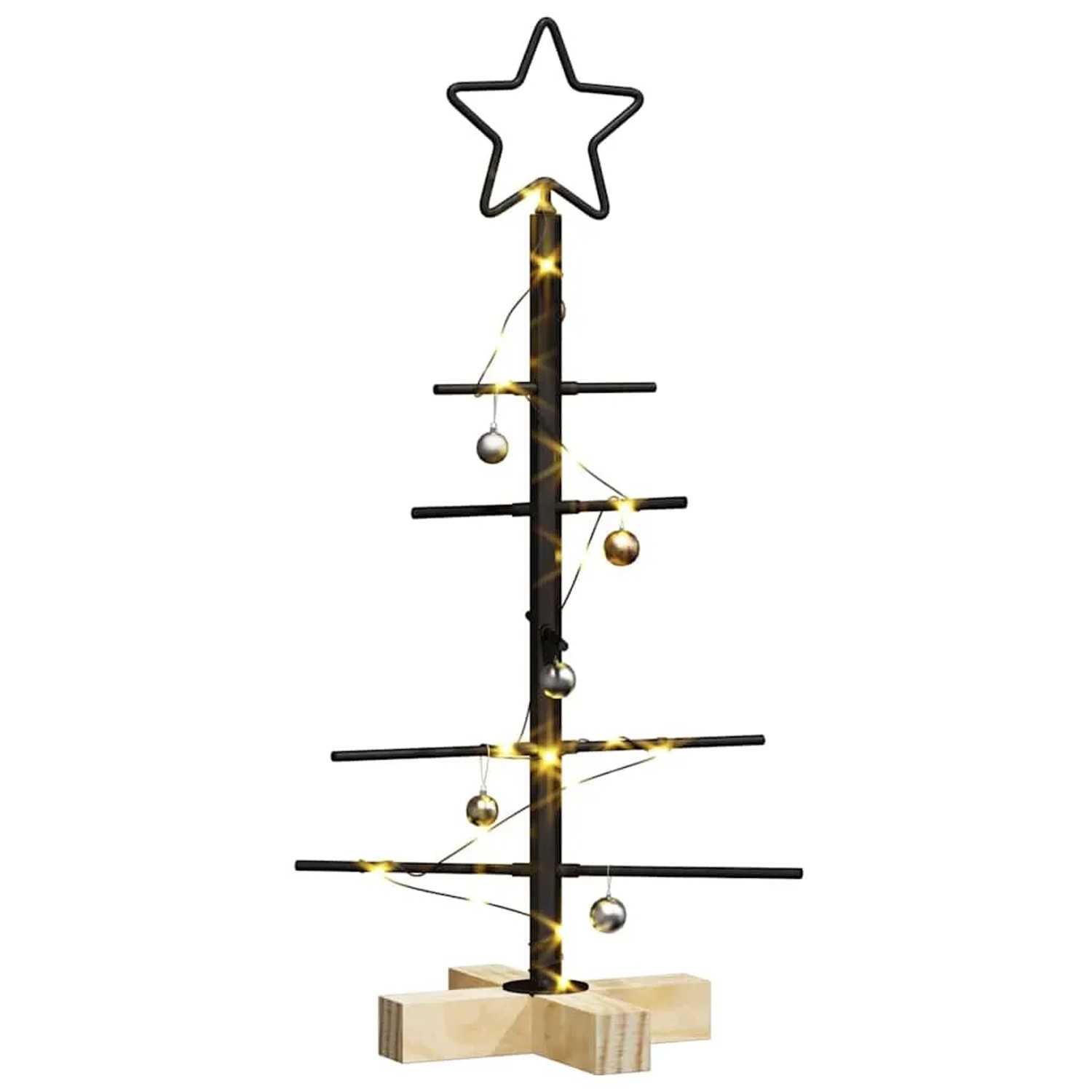 vidaXL Metall Weihnachtsbaum Schwarz 60 cm Pulverbeschichteter Stahl 42019175