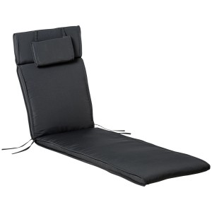 Graues Outsunny Sitzkissen (L198x B53cm) mit Kopfkissen für Liegen & Gartenstühle.