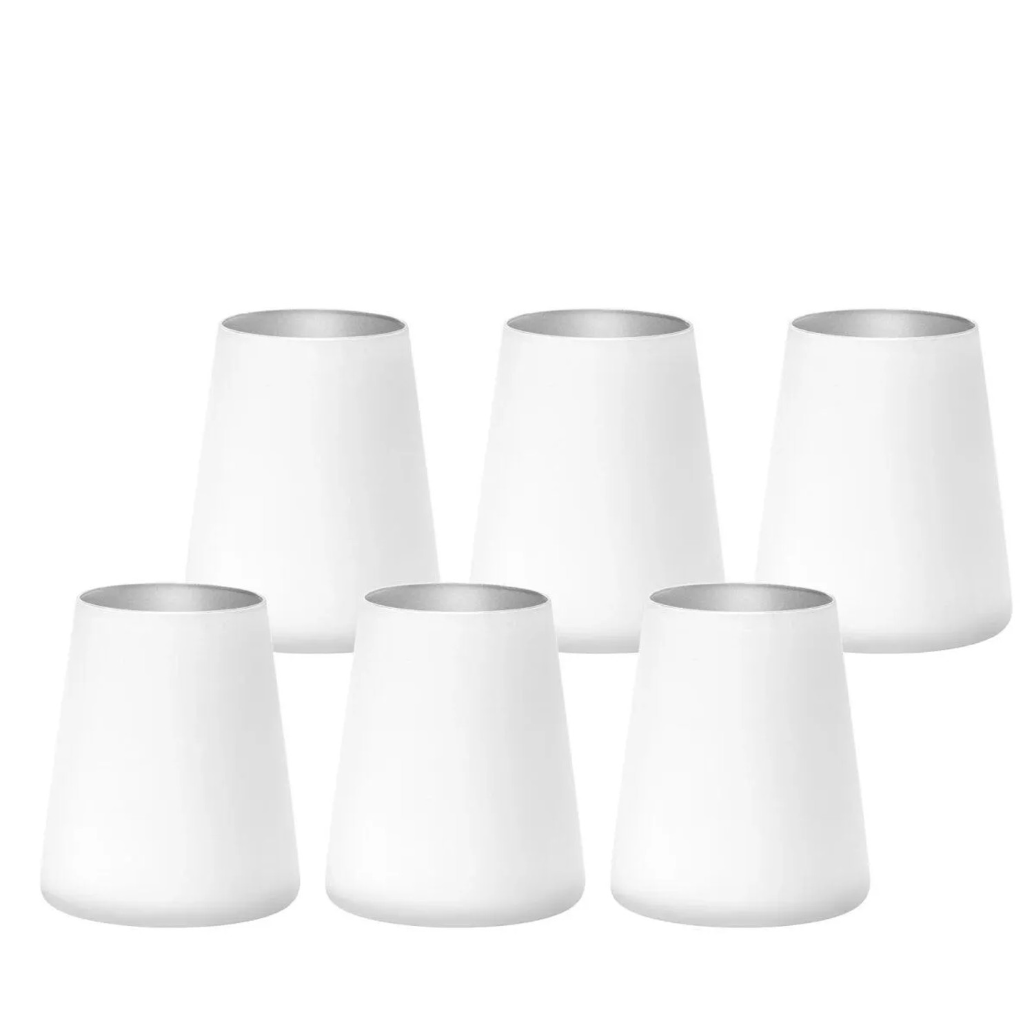 Stölzle Lausitz Power Becher 380 ml 6er Set Weiß-Silber