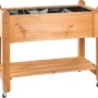 Wilk Hochbeet Premium, 113 cm, honigbraun, aus Kiefernholz mit Ablage und Rollen.