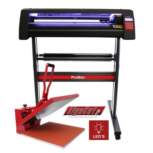 Monstershop Schneideplotter 720mm mit Transferpresse und Software für kreatives Gestalten.