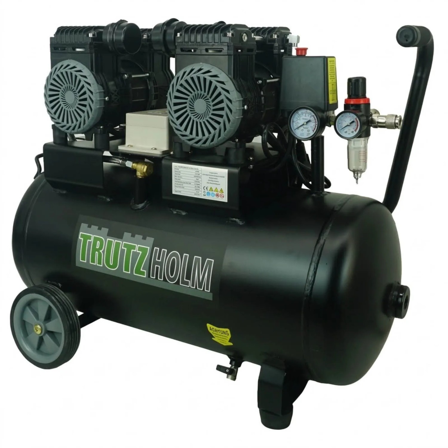 TRUTZHOLM Premium Brushless Silent Flüsterkompressor 50L 1800W 62dB 8 Bar