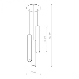 EASYLIGHT Hängeleuchte 3-Flammig GU10 Metall in Messing Schwarz Verstellbar