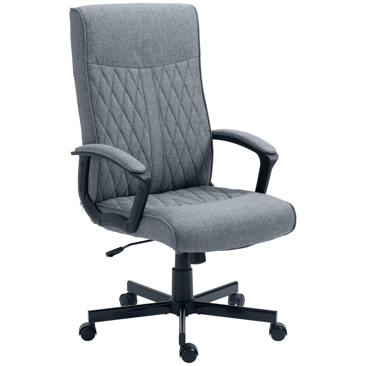 Vinsetto Bürostuhl Polyester Stahl Dunkelgrau 72L x 65B x 102-112,5Hcm