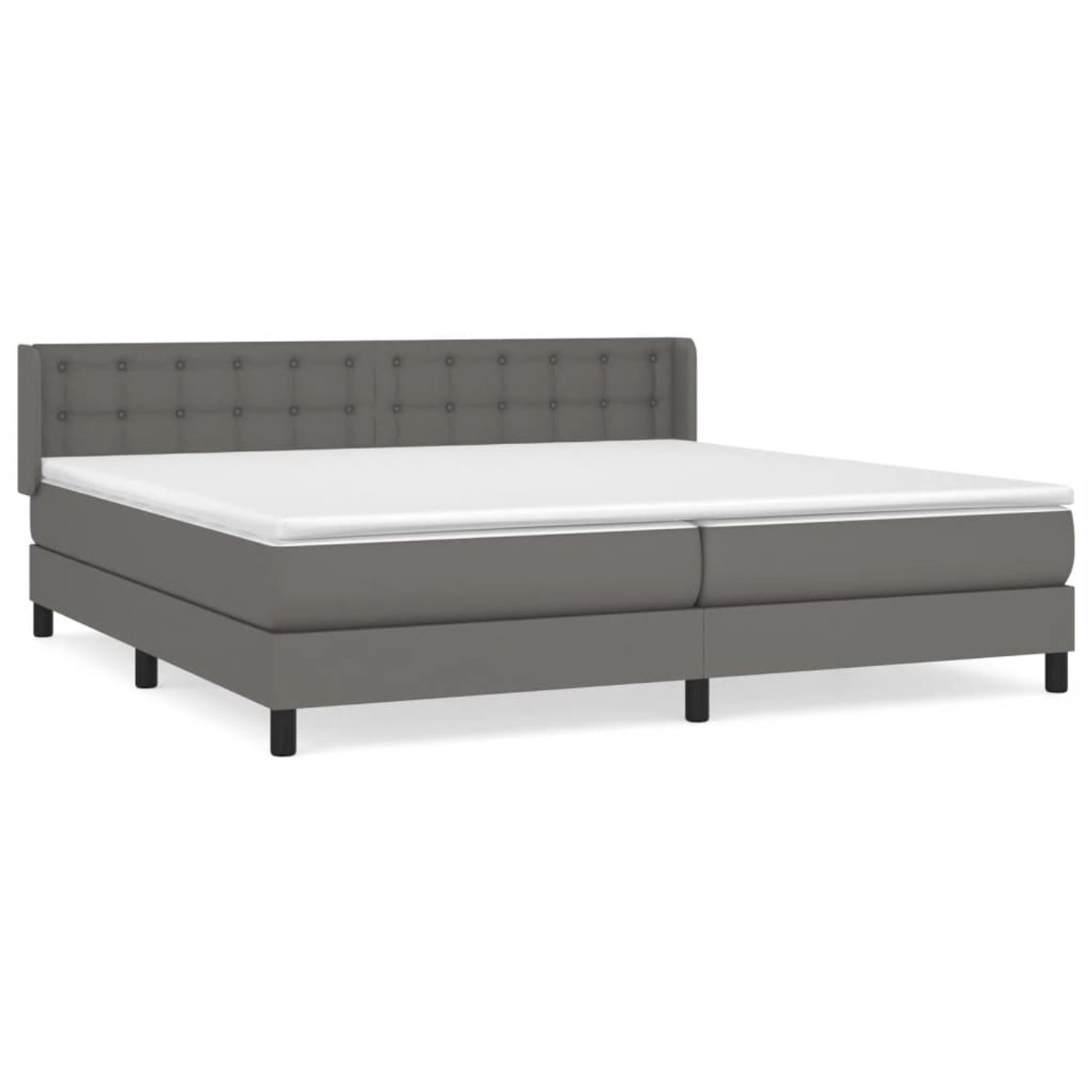 vidaXL Boxspringbett mit Matratze Grau 200x200 cm Kunstleder1376460 günstig online kaufen