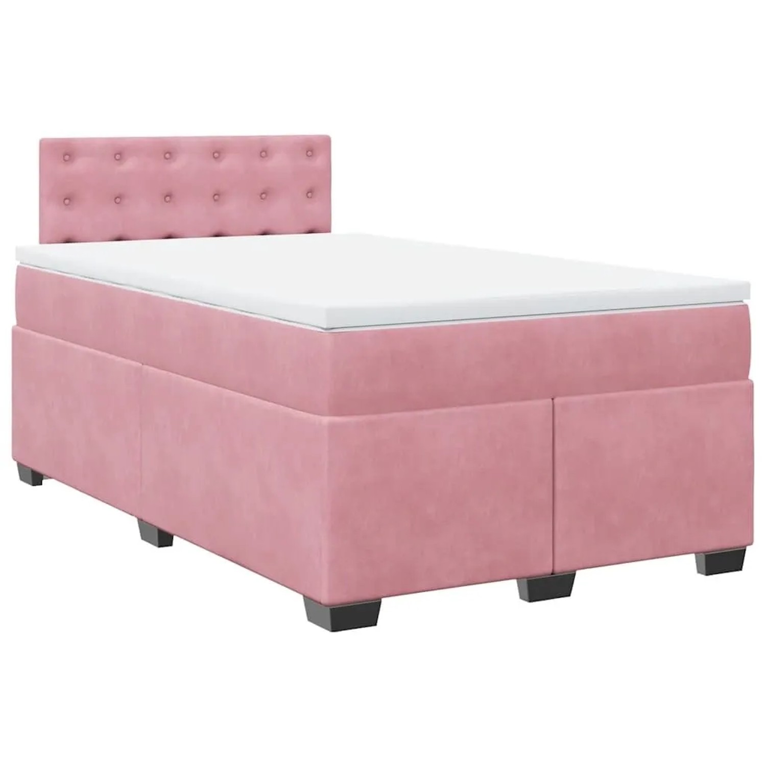 vidaXL Boxspringbett mit Matratze Rosa 120x190 cm Samt 3288575 günstig online kaufen
