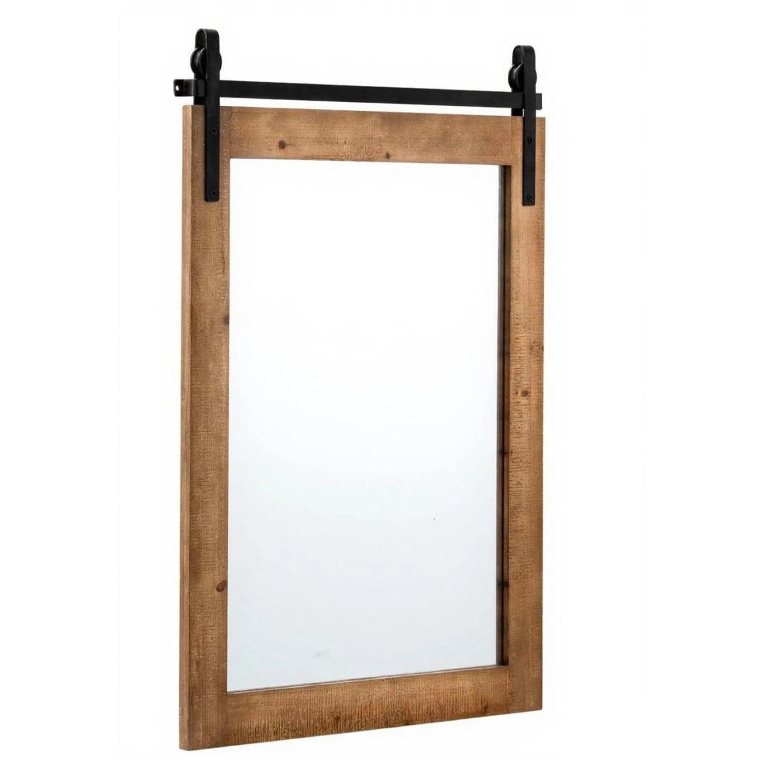 Costway Rechteckiger Spiegel mit Holzrahmen Braun günstig online kaufen