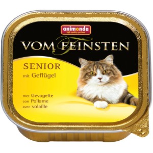 Vom Feinsten Senior Katzen-Nassfutter Geflügel, 100g Schale.