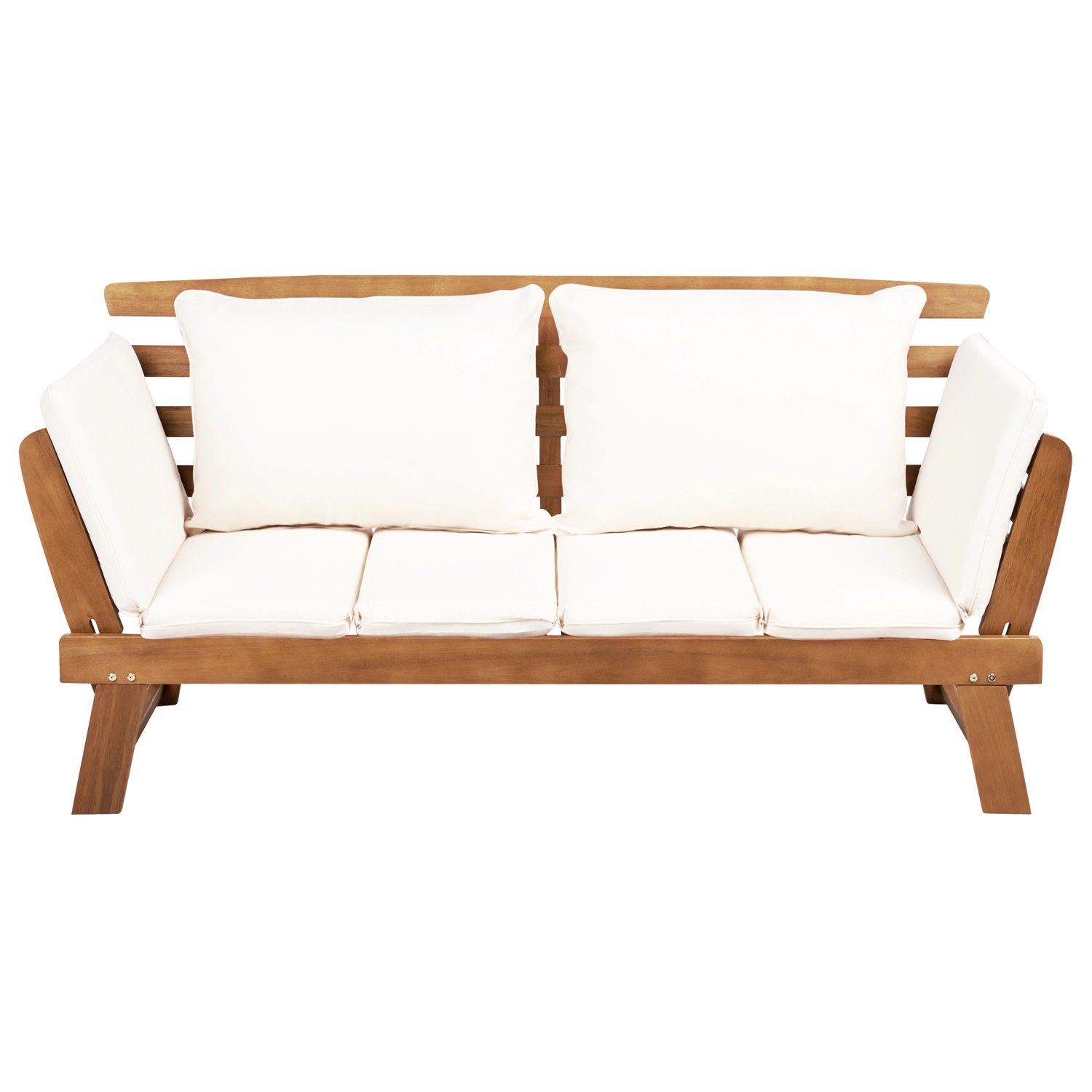 Beliani Gartenbank Heller Holzfarbton Weiss 66x210x82 günstig online kaufen