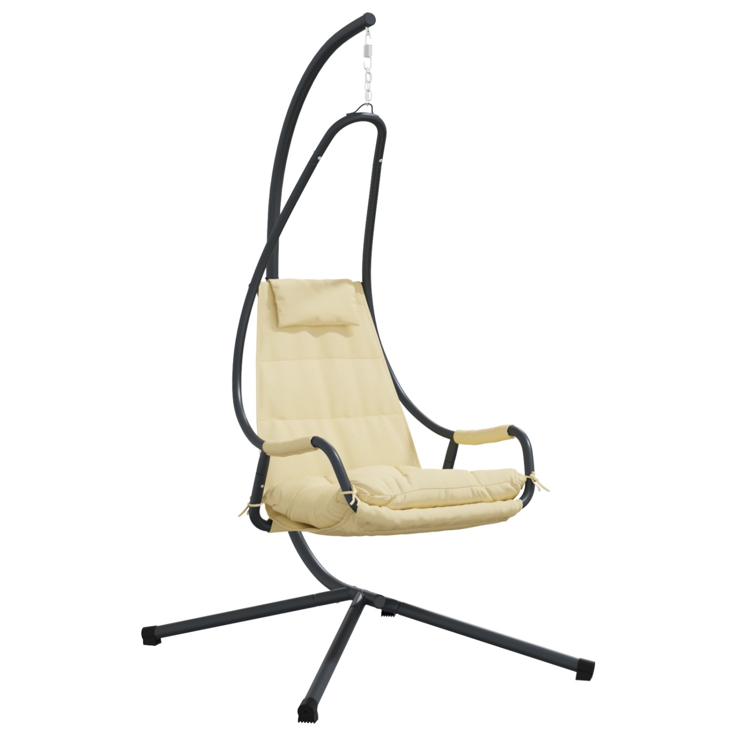 vidaXL Hängestuhl mit Gestell und Kissen Beige Stahl 42003855 günstig online kaufen