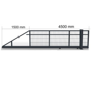 Elektrisches Schiebetor, Laufrichtung links, verzinkt, 450x80 cm, für Gartenzaun