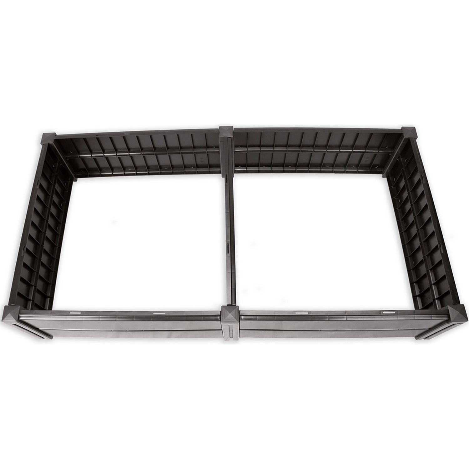 KHW Hochbeet Demeter L, anthrazitfarbenes Kunststoff-Beet, 158x82x31cm, für Garten und Terrasse.