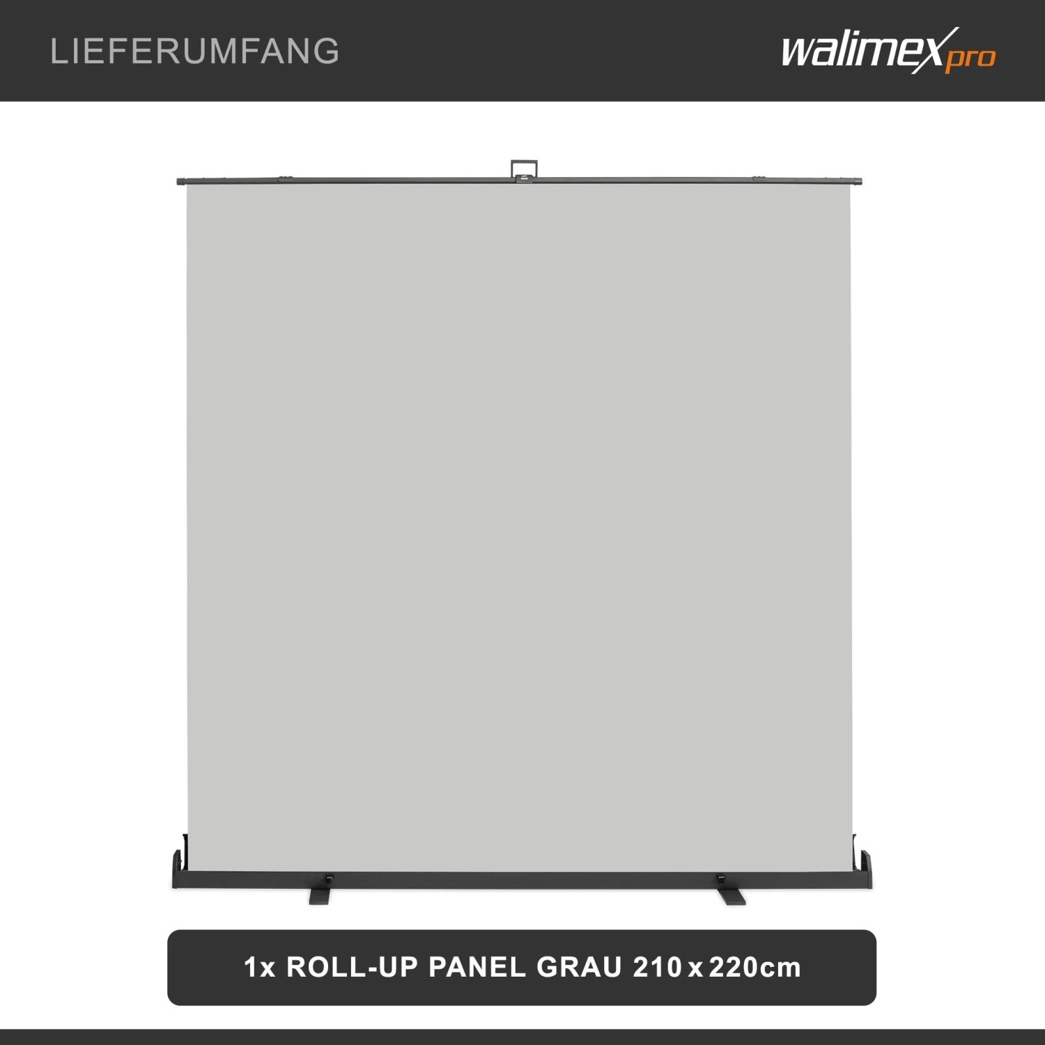 Walimex Pro Roll-Up Panel Hintergrund Grau 210X220Cm Fotohintergrund Fotostudio_8