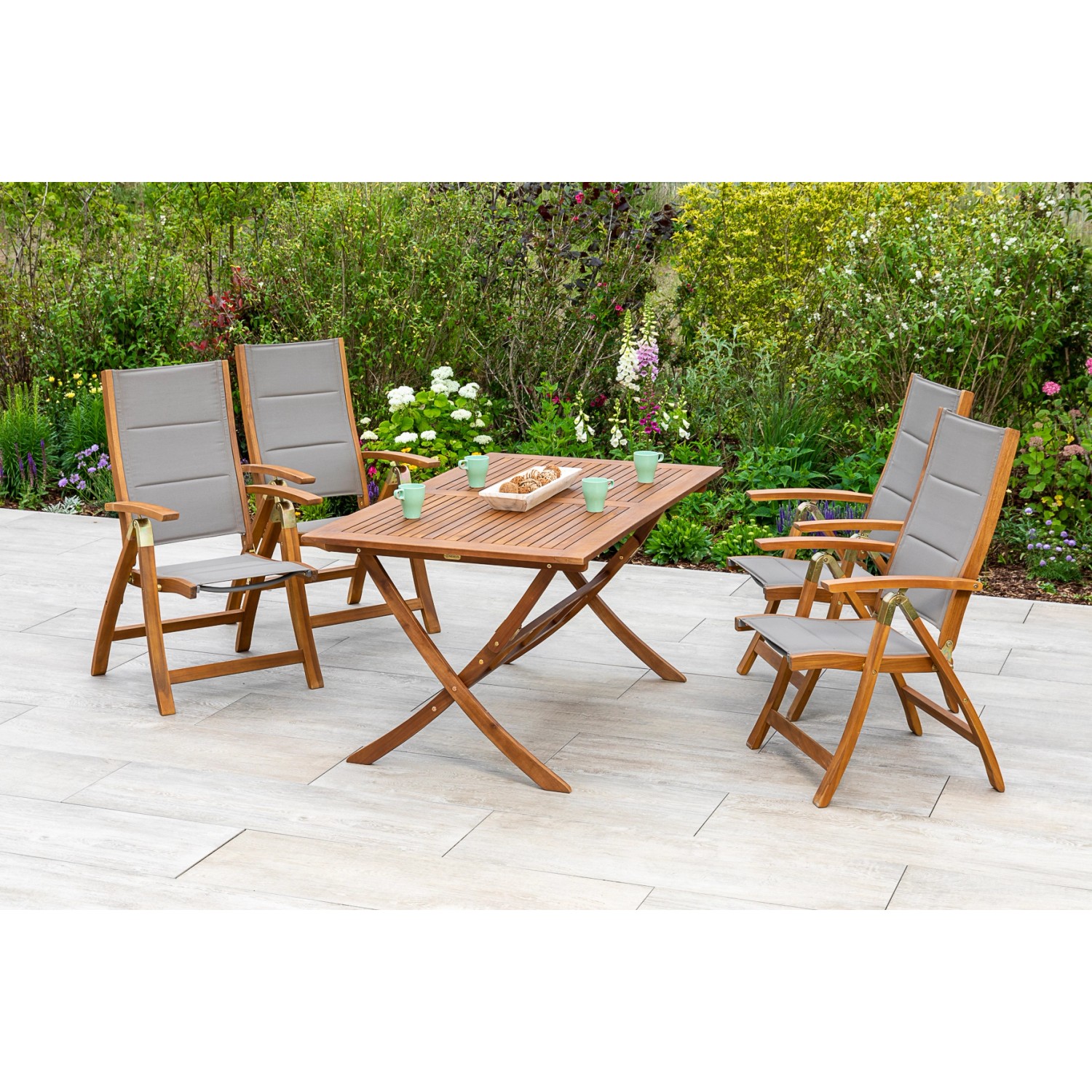 Merxx Acapulco Set 5-tlg. Klapptisch 160 x 90 cm günstig online kaufen