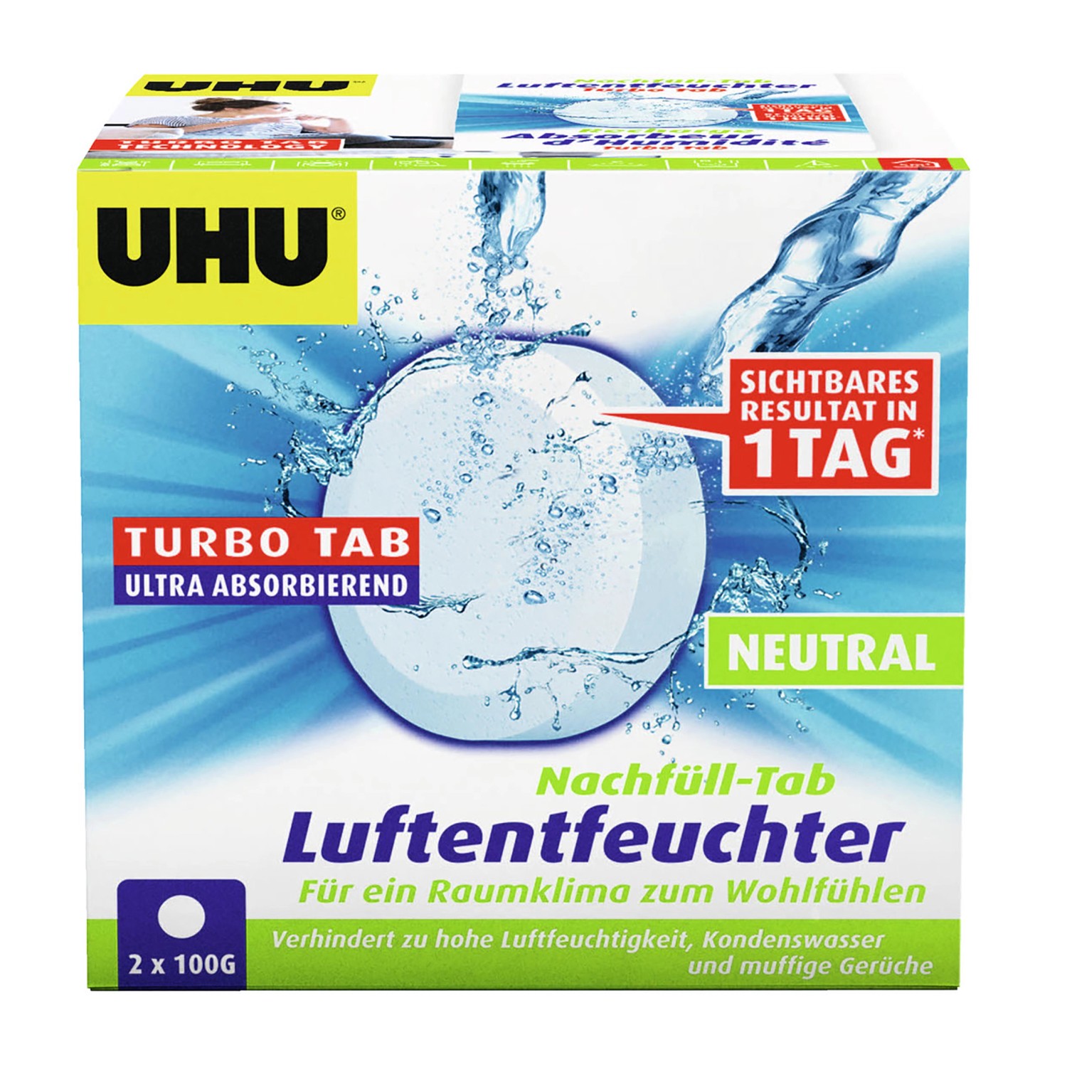 UHU Luftentfeuchter Nachfülltabs Neutral 2 x 100 g