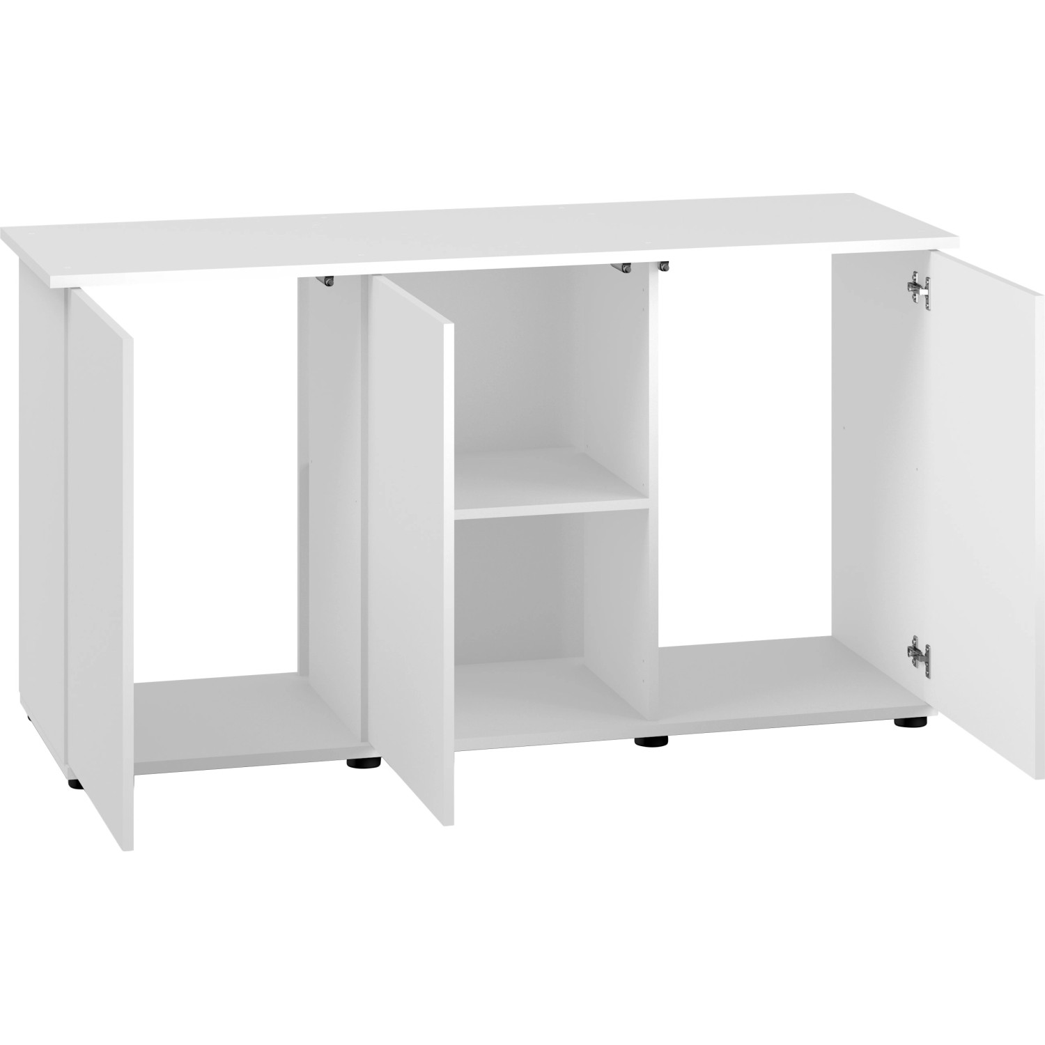 Weißer Juwel Aquariumunterschrank SBX Rio 450 mit Stauraum für Aquarienzubehör.