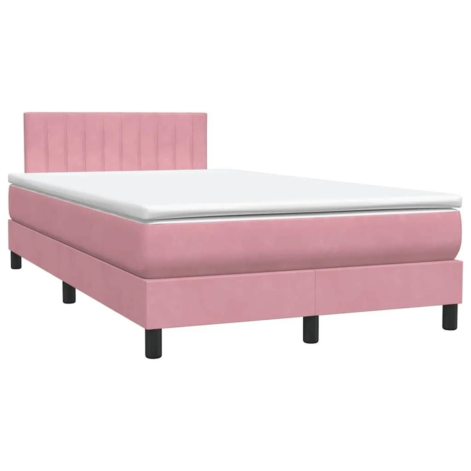 vidaXL Boxspringbett mit Matratze Rosa 120x220 cm Samt 3316448 günstig online kaufen