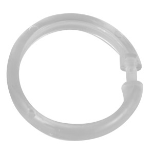Transparent Duschvorhangring aus Kunststoff, Schöner Wohnen, 16er Set für Duschstangen.