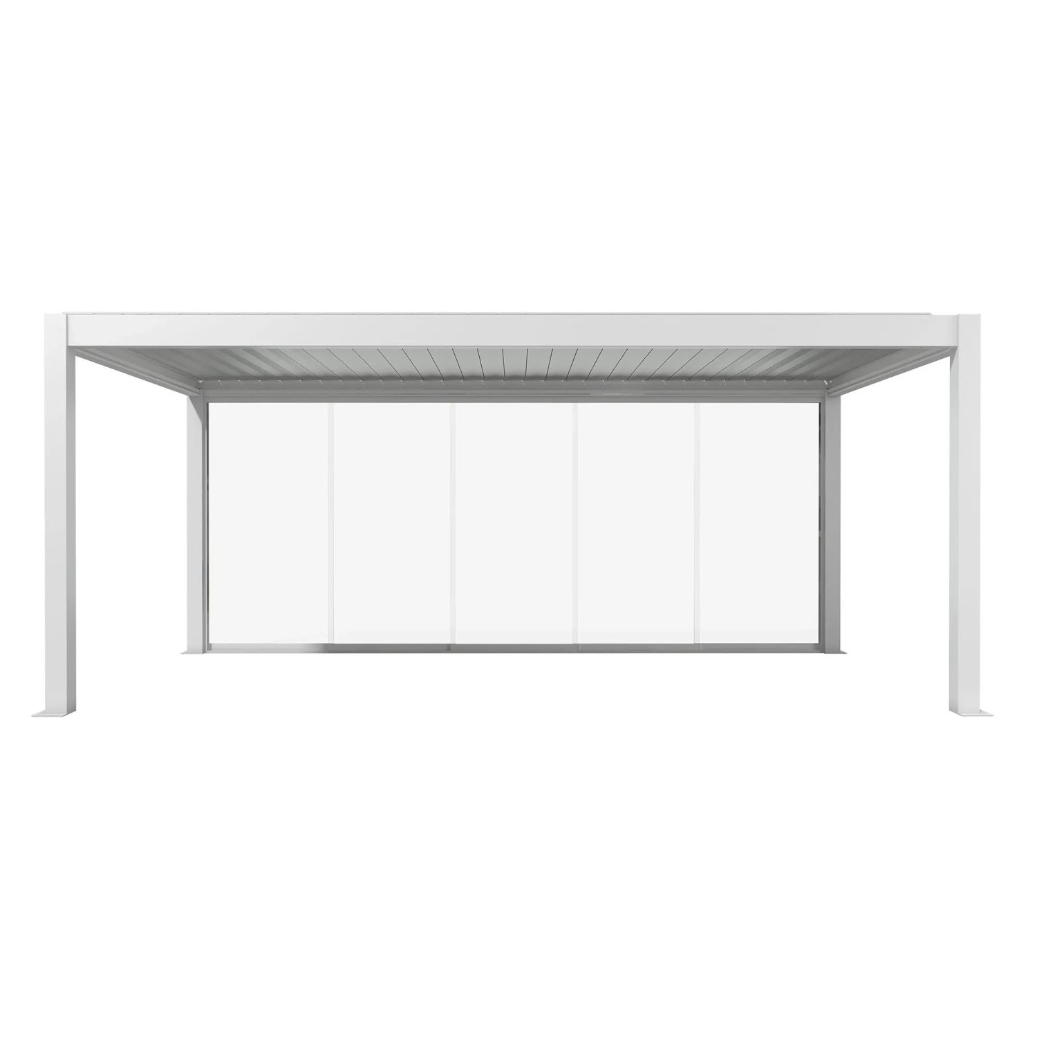 Biohort Glasschiebewand Klarglas Gr. 6m weiss Pergola