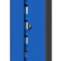 Jan Nowak Metallschrank, Aktenschrank in Anthrazit/Blau mit 4 Fachböden und Zylinderschloss.