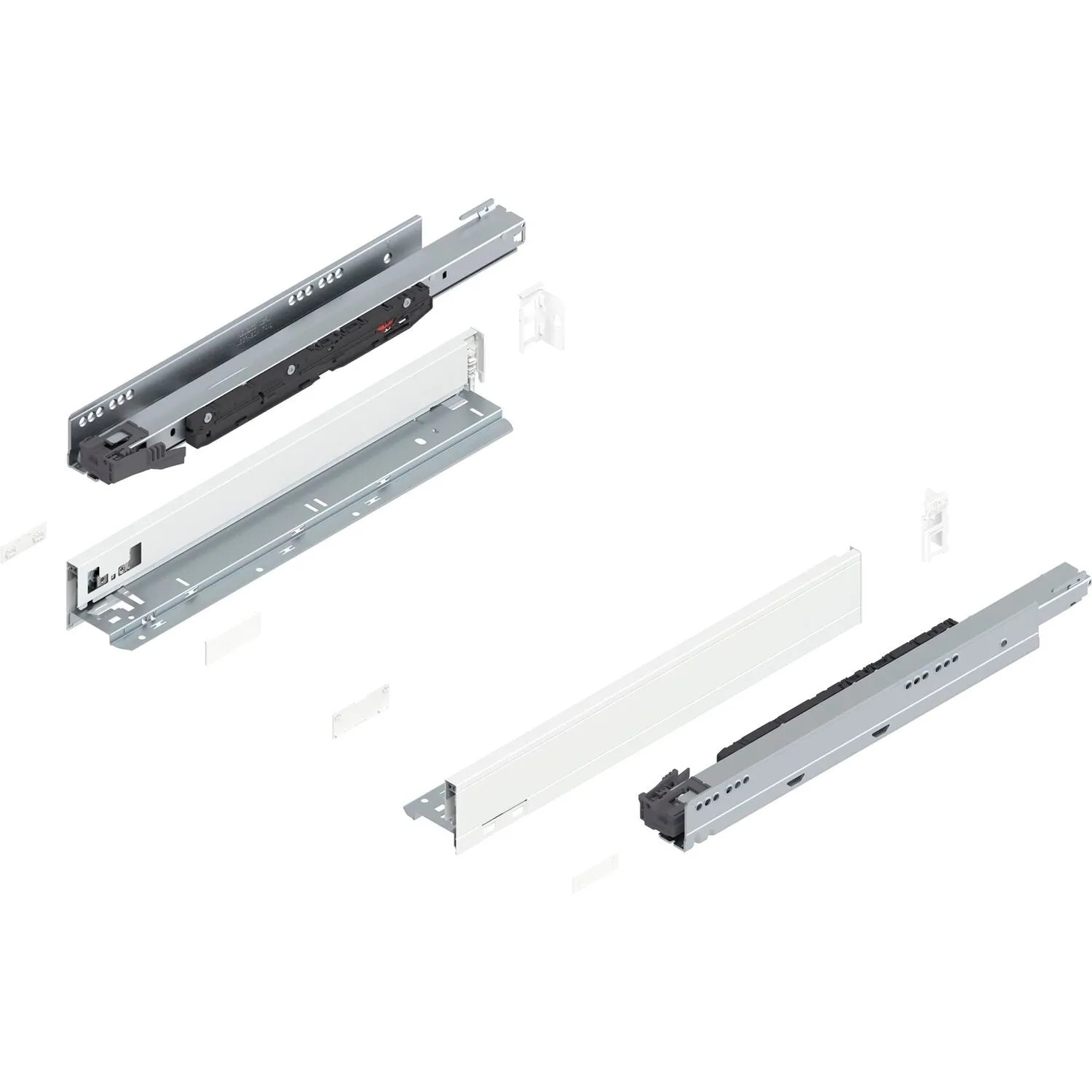 Blum Legrabox Pure Set Höhe N Tip-On Vollauszug 450 mm 70 kg Seidenweiß 1 Paar