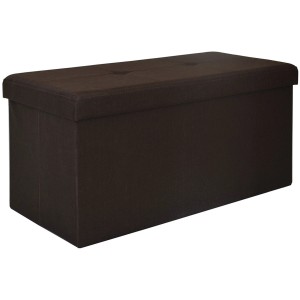 Dunkelbraune DuneDesign Faltbare Sitzbank/Truhe, 76x38x38 cm, ideal als Garderobenbank.