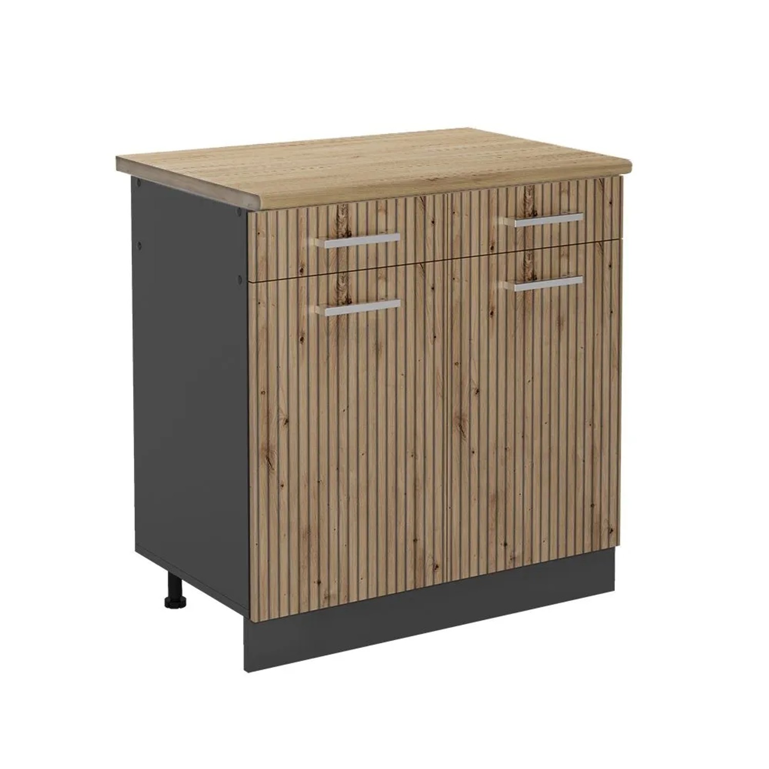 Vicco Küchenunterschrank R-Line Artisan-Eiche Anthrazit 80 cm AP Eiche Opt2