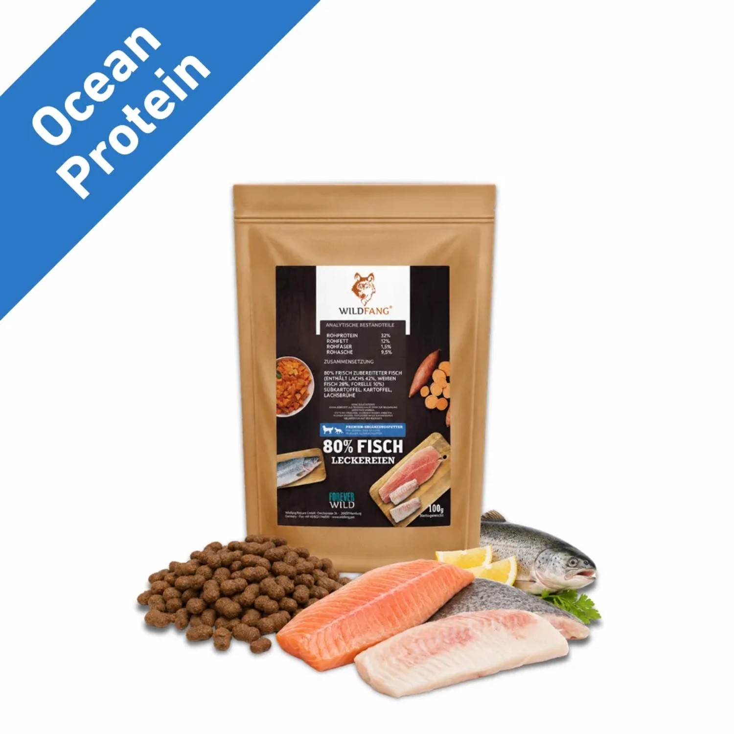 Wildfang Snacks mit 80% Fisch Getreidefrei 1 x 100 g