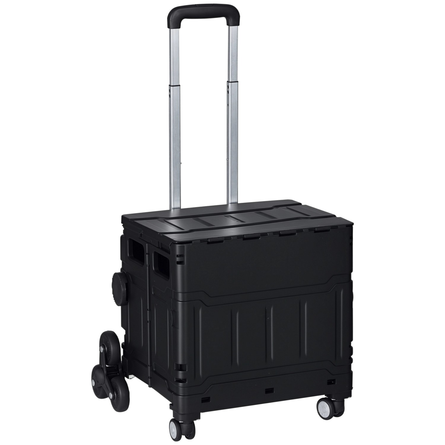 HOMCOM Einkaufswagen Kunststoff Aluminiumlegierung Schwarz 52L x 48B x 100H günstig online kaufen